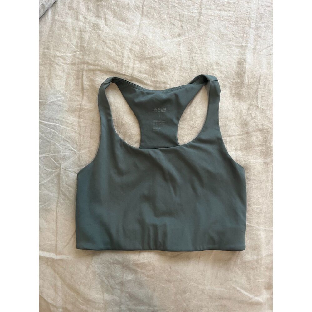 Girlfriend Collective Paloma Racerback Bra in Sage - sz small